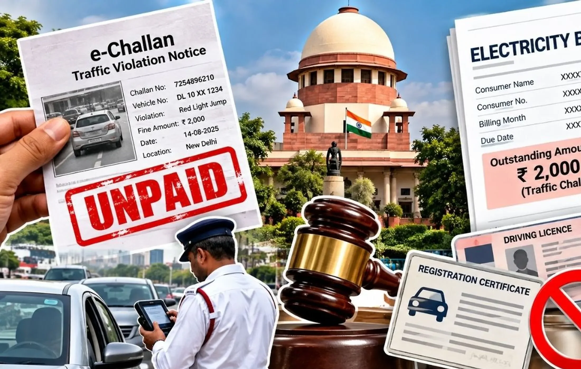 Supreme Court: Unpaid Challans Could Hit Electricity Bills